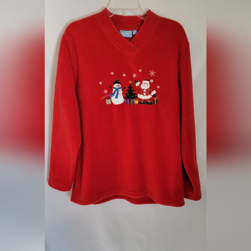 Croft & Barrow Sport Fleece Pullover Christmas Shirt Size L